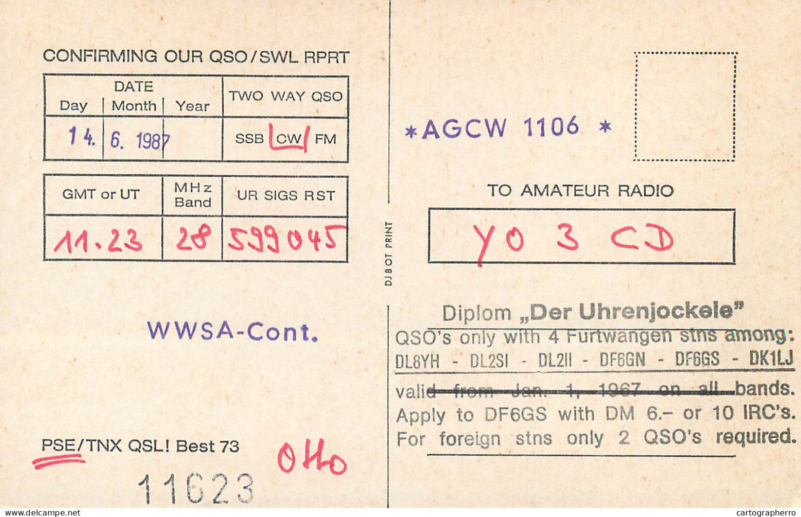 Germany Federal Republic Radio Amateur QSL Card Y03CD DL8YH - Radio Amateur