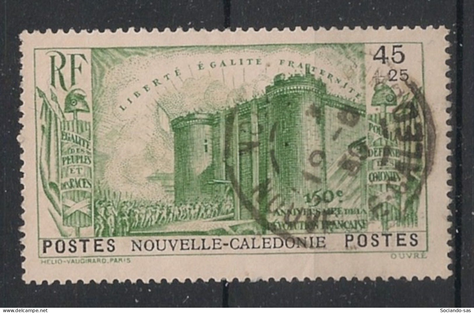 NOUVELLE-CALEDONIE - 1939 - N°YT. 175 - Révolution Française 45c + 25c Vert - Oblitéré / Used - Usados