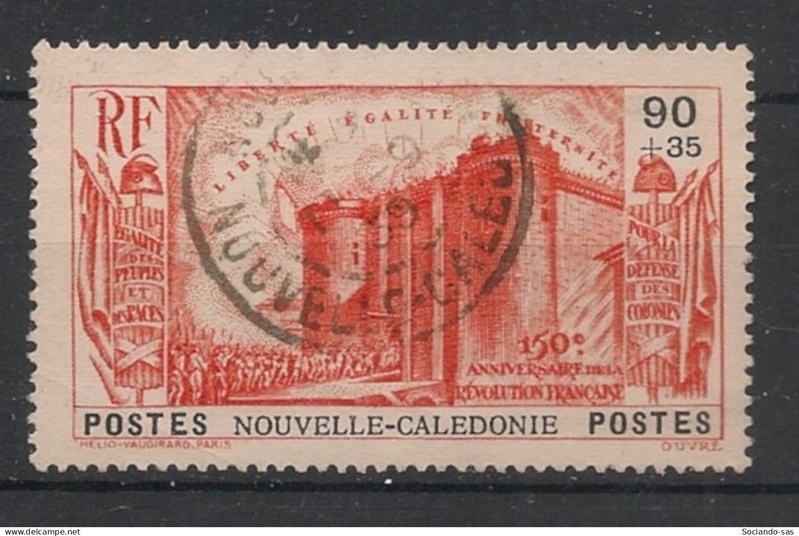 NOUVELLE-CALEDONIE - 1939 - N°YT. 177 - Révolution Française 90c + 35c Vermillon - Oblitéré / Used - Gebruikt