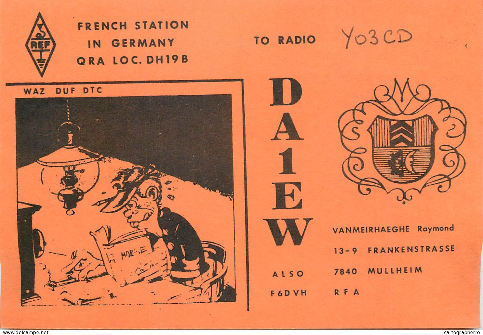 Germany Federal Republic Radio Amateur QSL Card Y03CD DA1EW - Radio Amateur