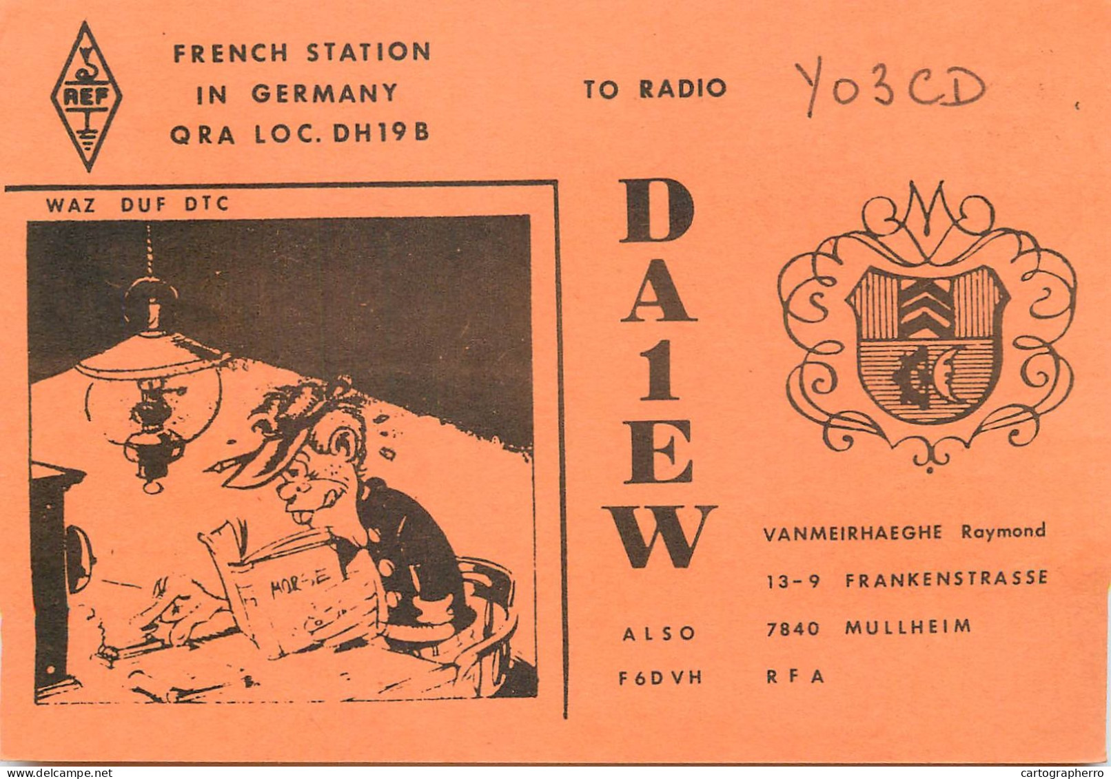 Germany Federal Republic Radio Amateur QSL Card Y03CD DA1EW - Radio Amatoriale