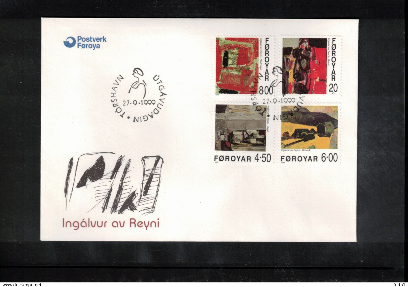 Faroe Islands 1999 Paintings From Ingalvur Av Reyni FDC - Färöer Inseln