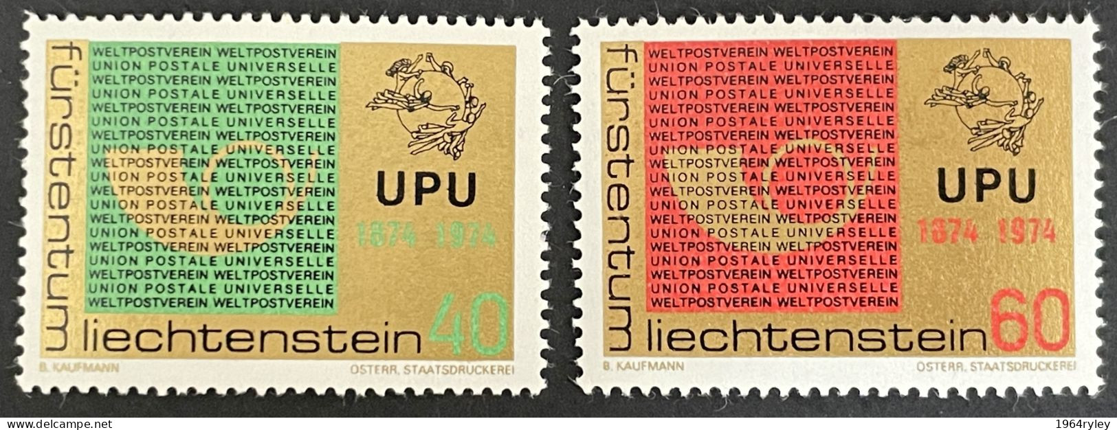 LIECHTENSTEIN - MNH** - 1974 Universal Postal Union Centenary  - # 550/551 - Nuevos