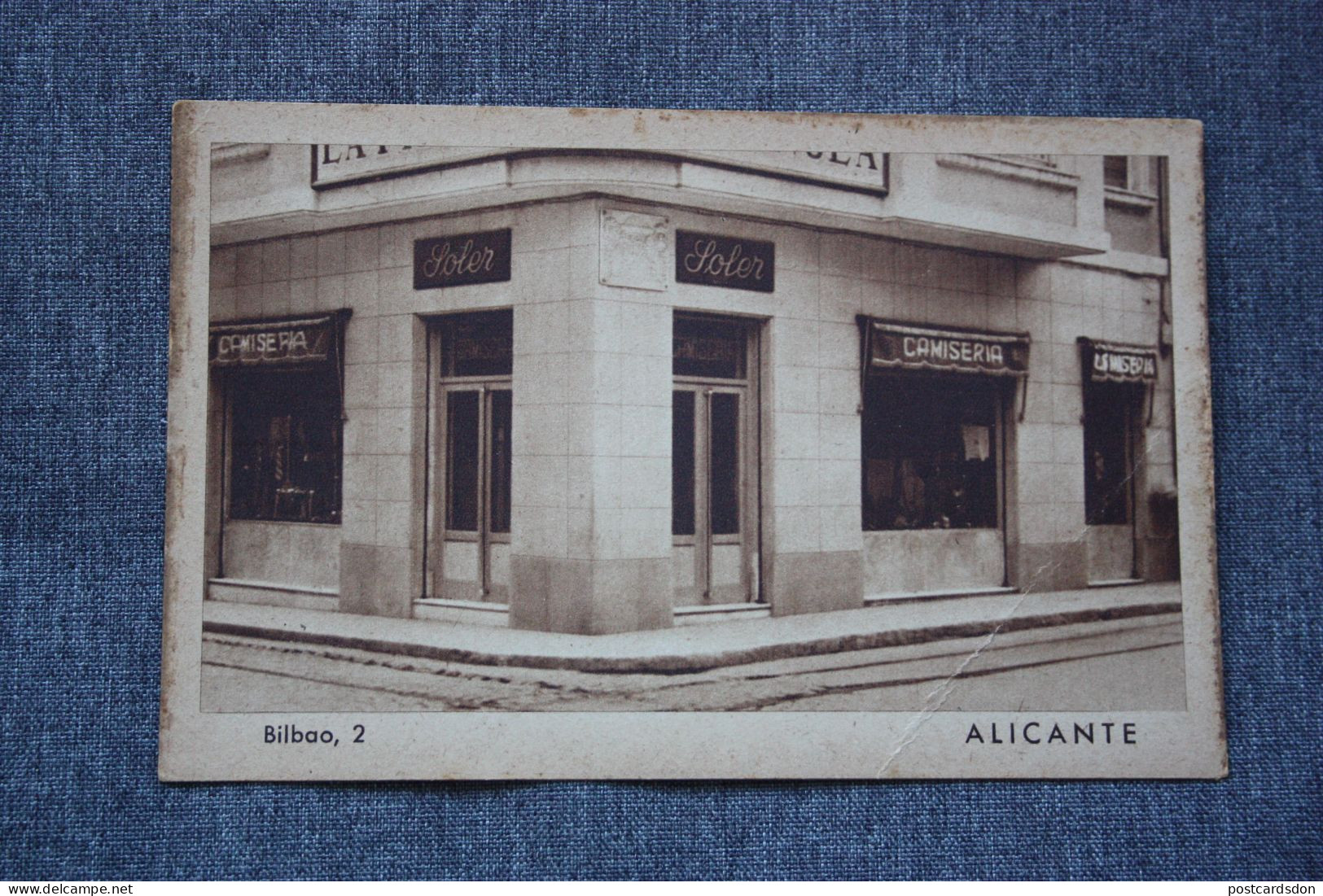 SPAIN. ALICANTE. Advert Camiseria, Tienda "Soler" Calle Bilbao, 2 Ahora Restaurante "El Portal" 1950s - Advertising