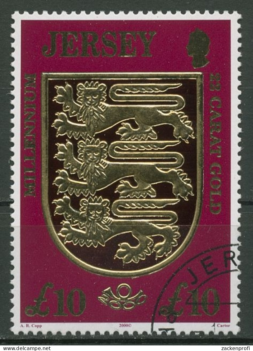 Jersey 2000 Freimarke Wappen Von Jersey Millenium 920 Gestempelt - Jersey