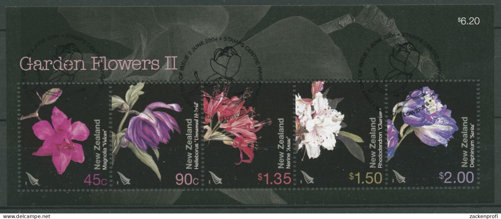 Neuseeland 2004 Gartenblumen Magnolie Rhododendron Block 172 Gestempelt (C25711) - Blocks & Sheetlets