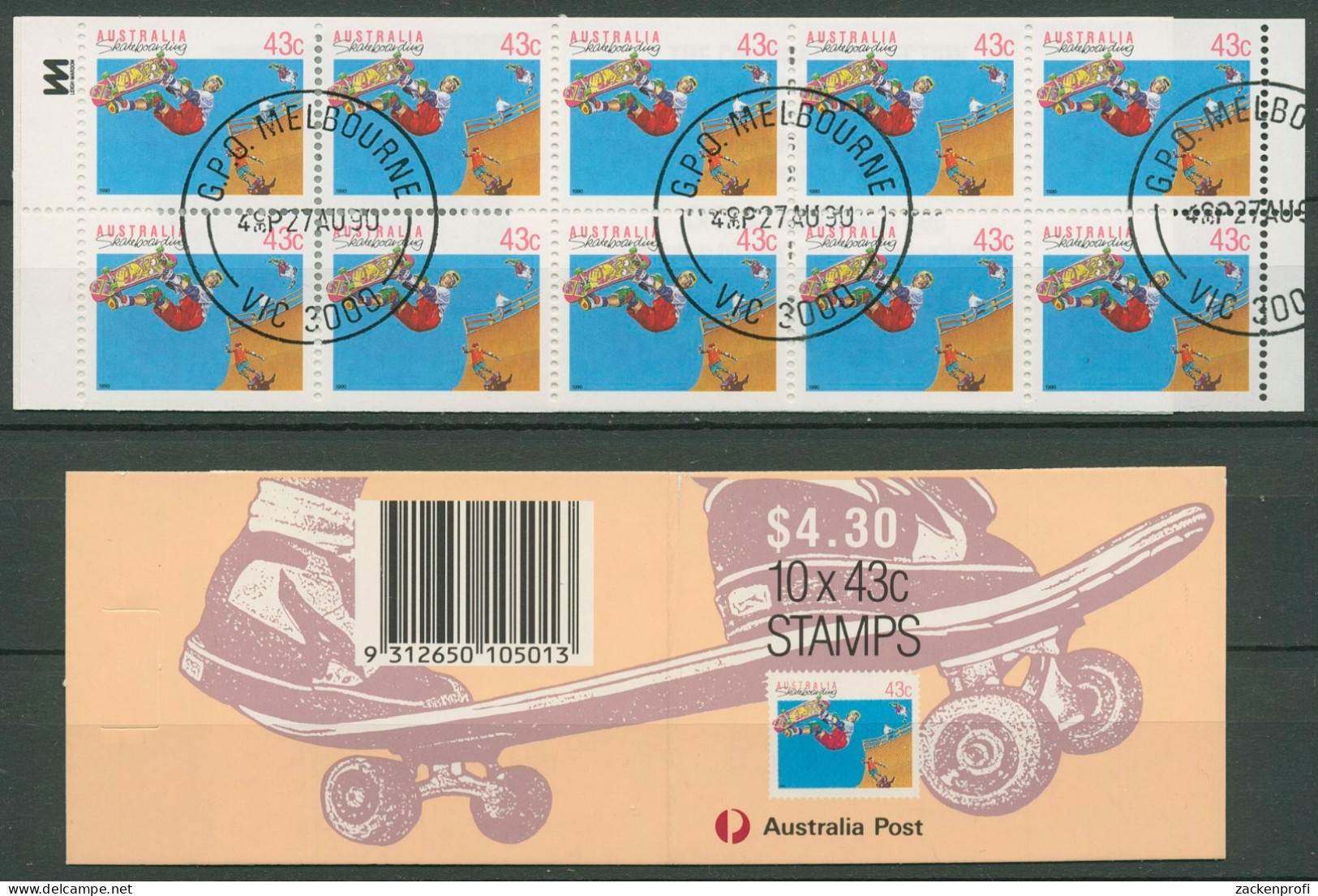 Australien 1990 Sport Skatebord Markenheftchen MH 0-68 Gestempelt (C29488) - Postzegelboekjes