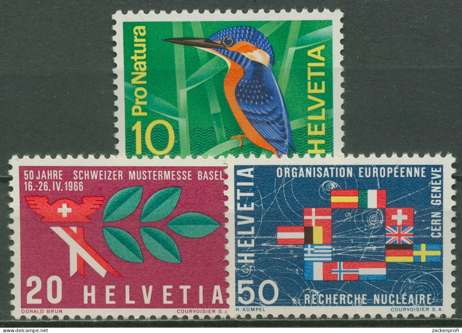 Schweiz 1966 Ereignisse Naturschutz Messe Kernforschung CERN 833/35 Postfrisch - Neufs