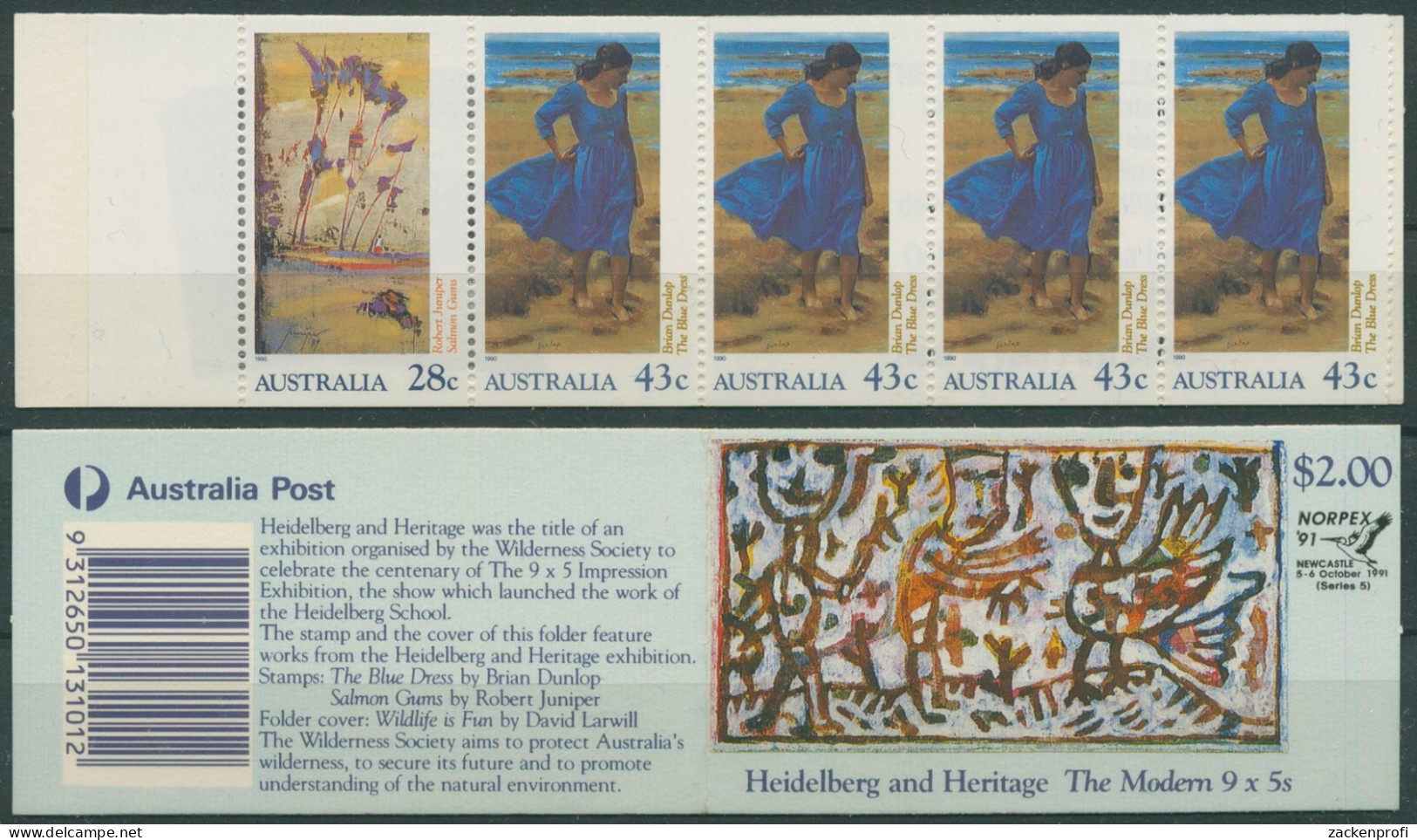 Australien 1990 Impressionismus MH 70 C Norpex Überdruck Postfrisch (C29492) - Libretti