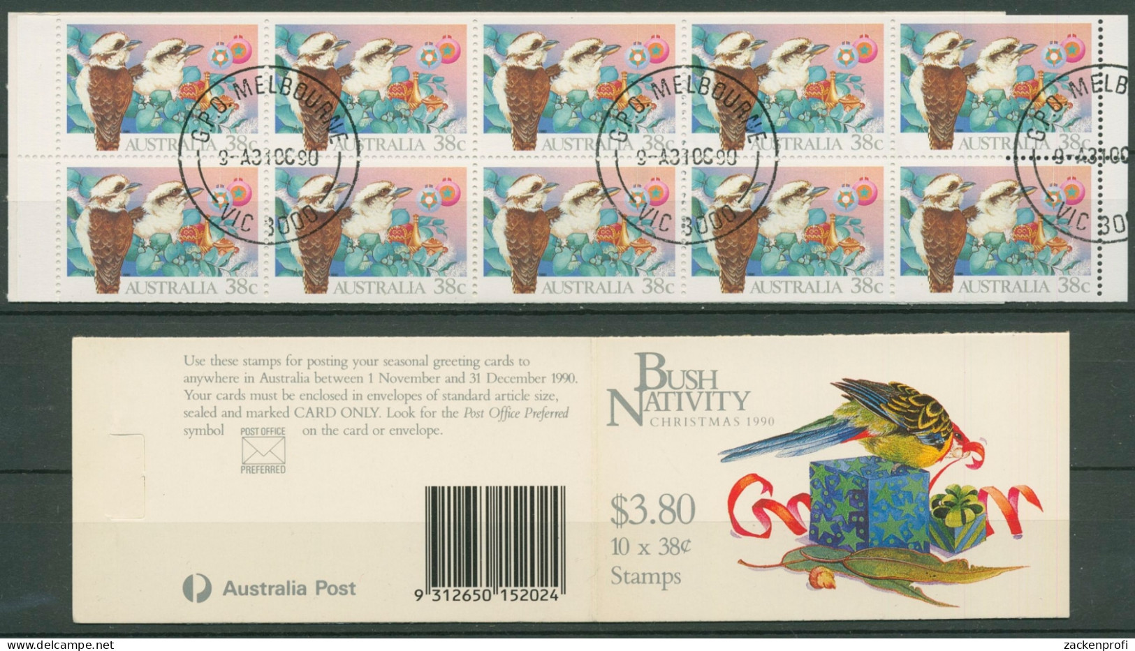Australien 1990 Weihnachten Kookaburra MH 0-71 Gestempelt (C29494) - Postzegelboekjes