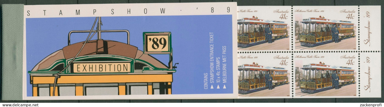 Australien 1989 Stampshow '89 Straßenbahnen MH 0-65 Postfrisch (C29482) - Markenheftchen