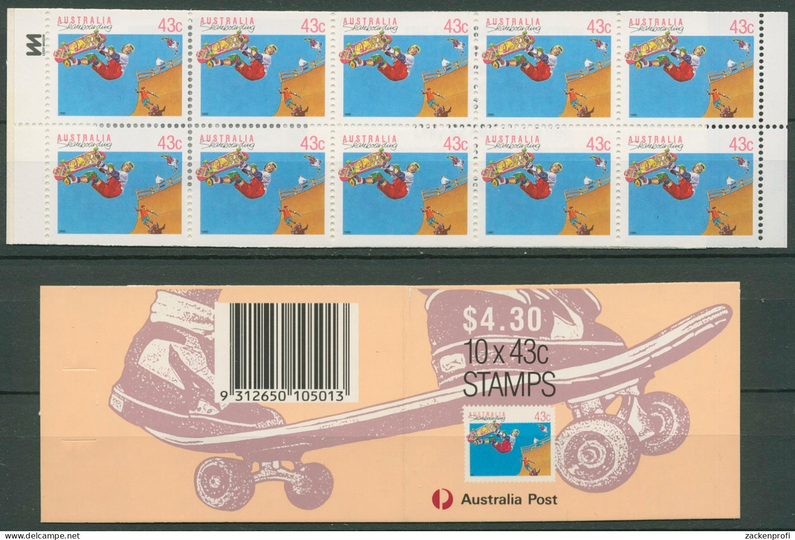 Australien 1990 Sport Skatebord Markenheftchen MH 0-68 Postfrisch (C29487) - Markenheftchen