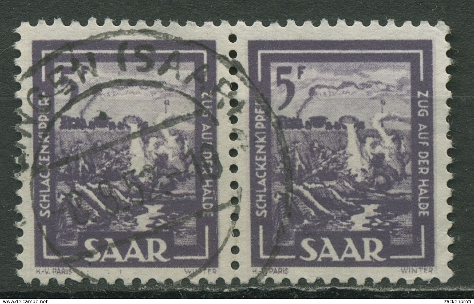Saarland 1949 Industrie, Handel U. Landwirtschaft 276 Waag. Paar Gestempelt - Oblitérés