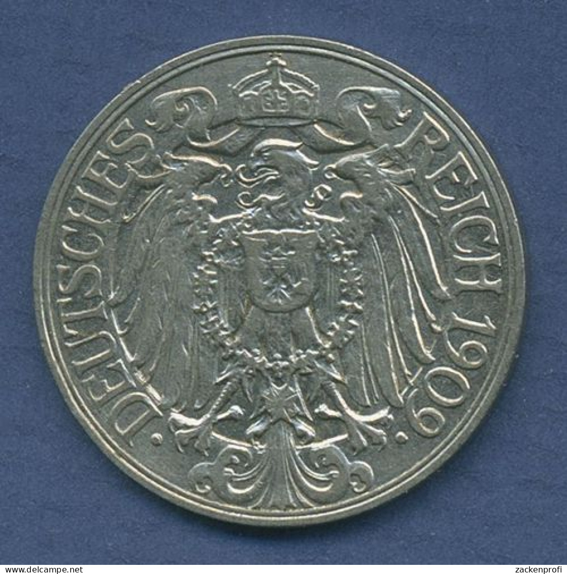 Deutsches Reich 25 Pfennig 1909 D, Kursmünze Nickel, J 18, Fast Vz (m3774) - 25 Pfennig