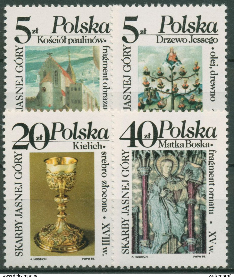Polen 1986 Mariä Himmelfahrt Klosterschätze 3038/41 Postfrisch - Unused Stamps
