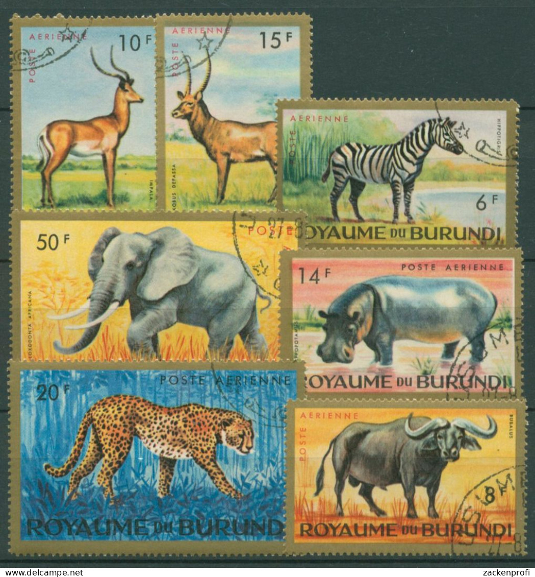 Burundi 1964 Tiere Büffel Zebra Elefant Flusspferd 102/08 A Gestempelt - Usados