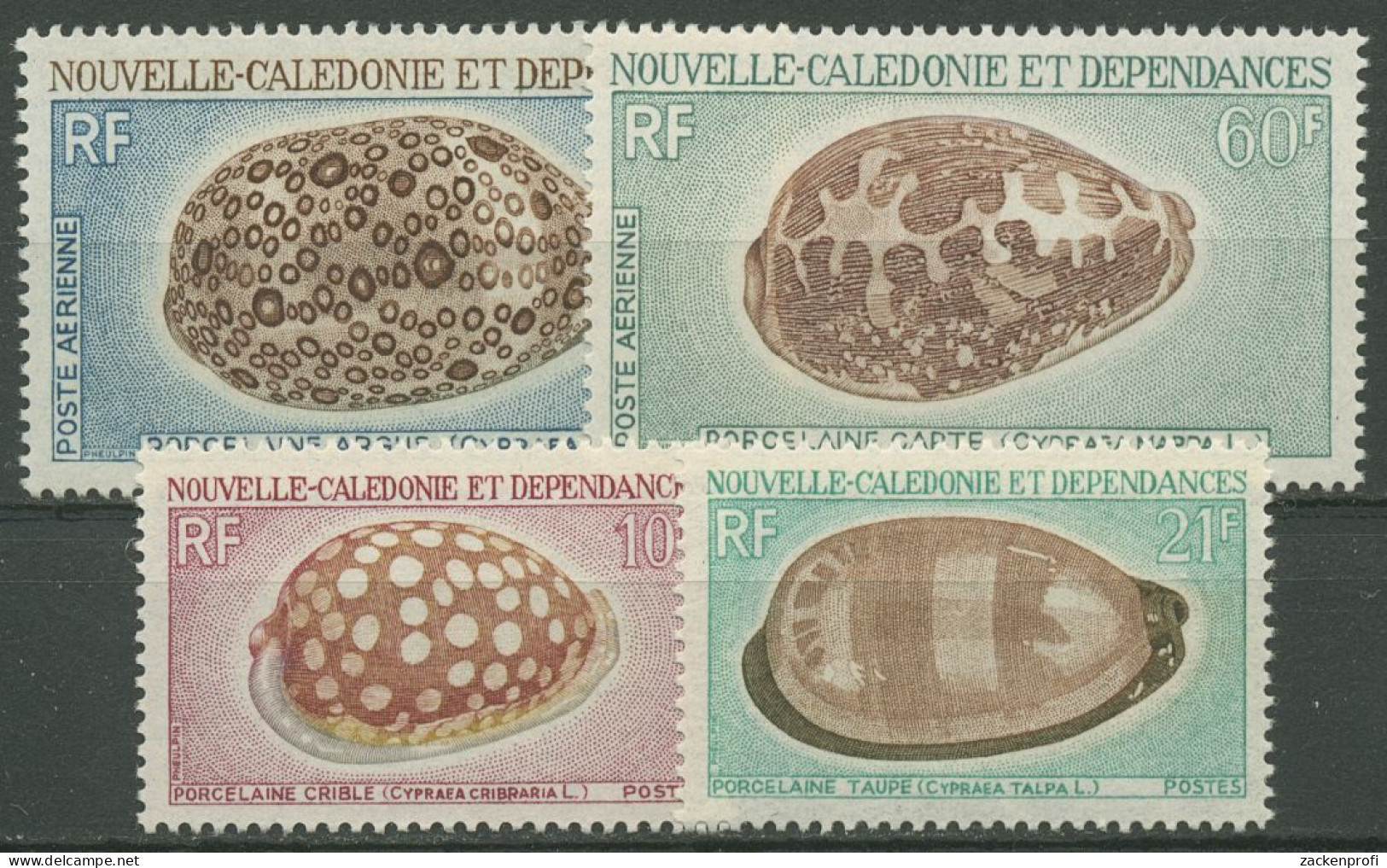Neukaledonien 1970 Meeresschnecken Porzellanschnecken 486/89 Postfrisch - Ongebruikt