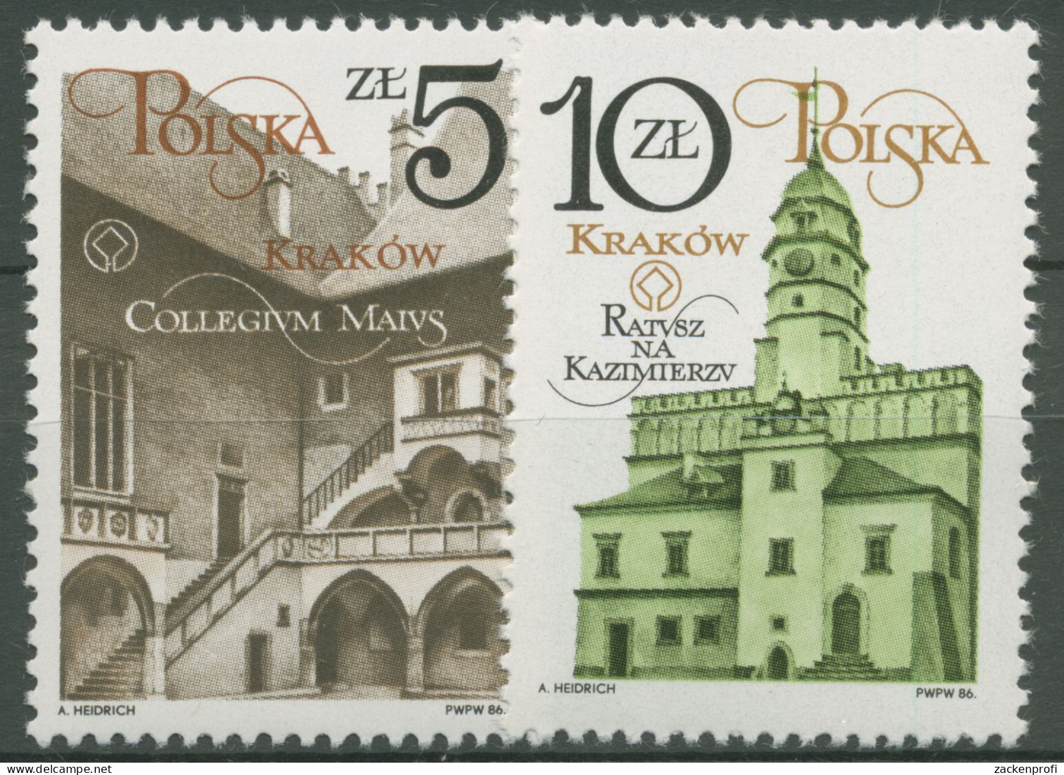 Polen 1986 Krakauer Baudenkmäler Rathaus 3016/17 Postfrisch - Unused Stamps