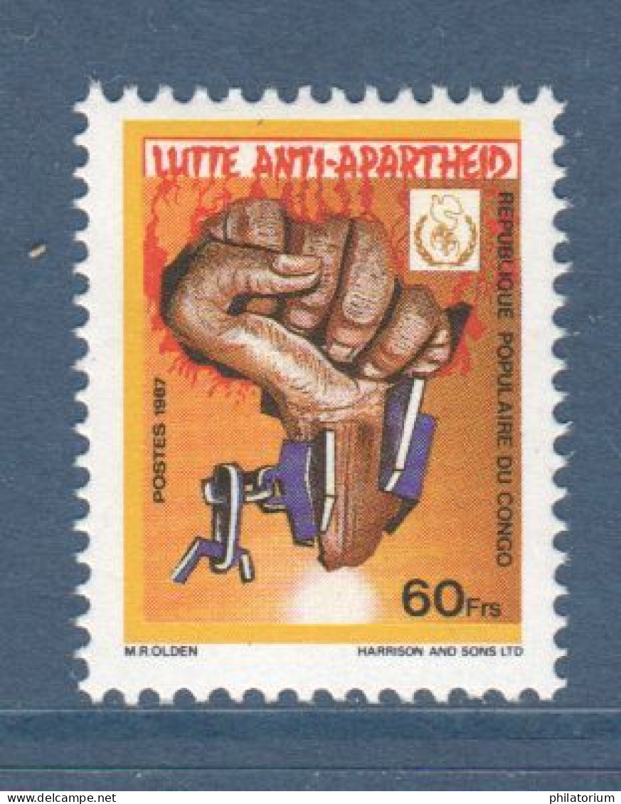 Congo, **, Yv 809, Mi 1094, SG 1088, Campagne Anti-apartheid, - Nuevas/fijasellos