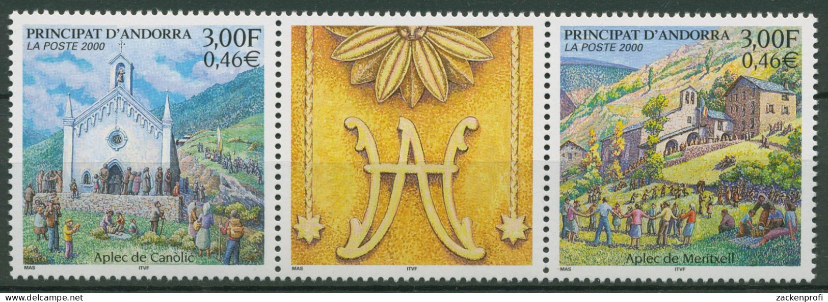 Andorra (frz.) 2000 Canolic Und Meritxell Kirchen 552/53 ZD Postfrisch (C61203) - Nuevos