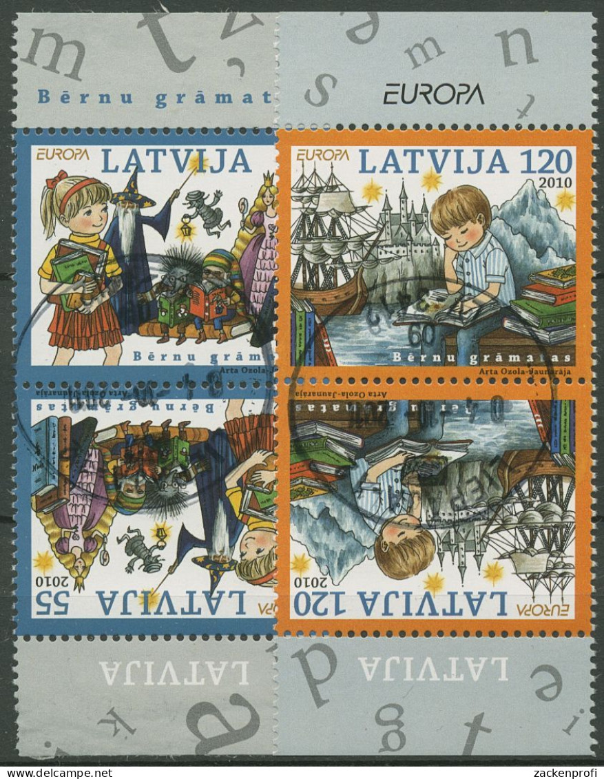 Lettland 2010 Europa CEPT Kinderbücher Kehrdruckpaare 783/84 KD Gestempelt - Letonia