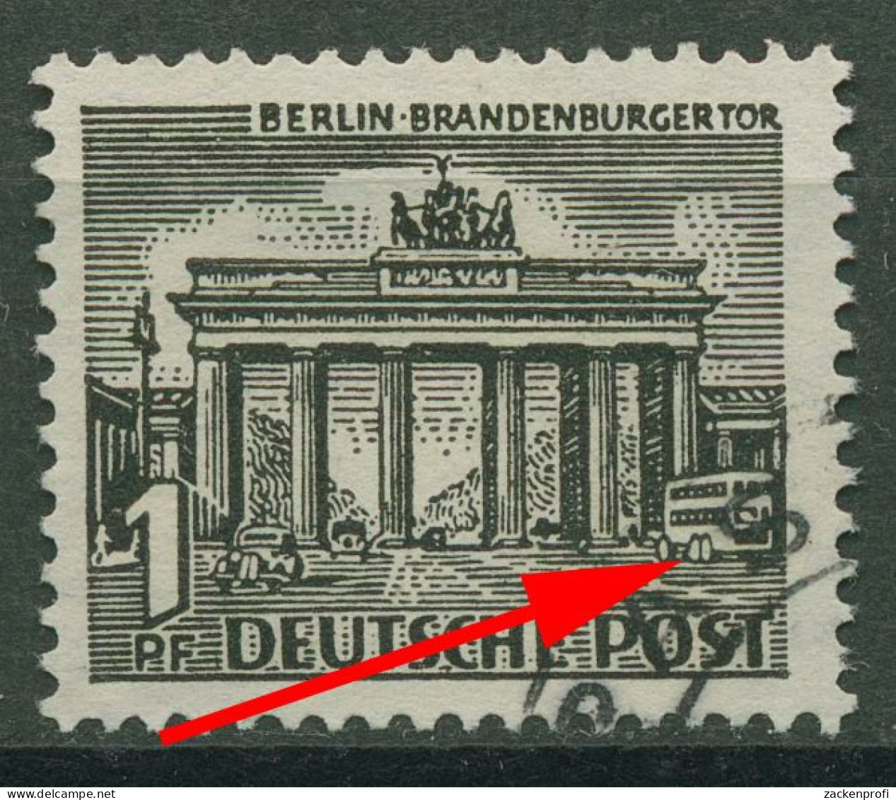 Berlin 1949 Berliner Bauten Mit Plattenfehler 42 I Gestempelt - Variedades Y Curiosidades