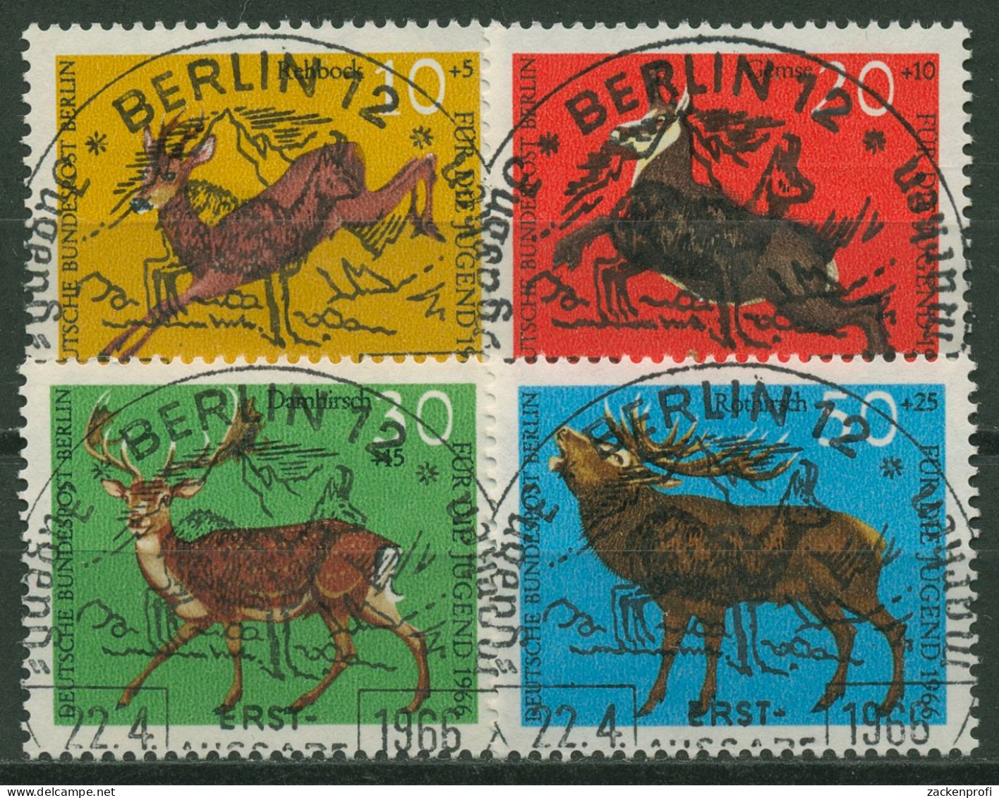 Berlin 1966 Tiere Jagd Hochwild 291/94 Mit TOP-ESST-BERLIN-Stempel - Used Stamps