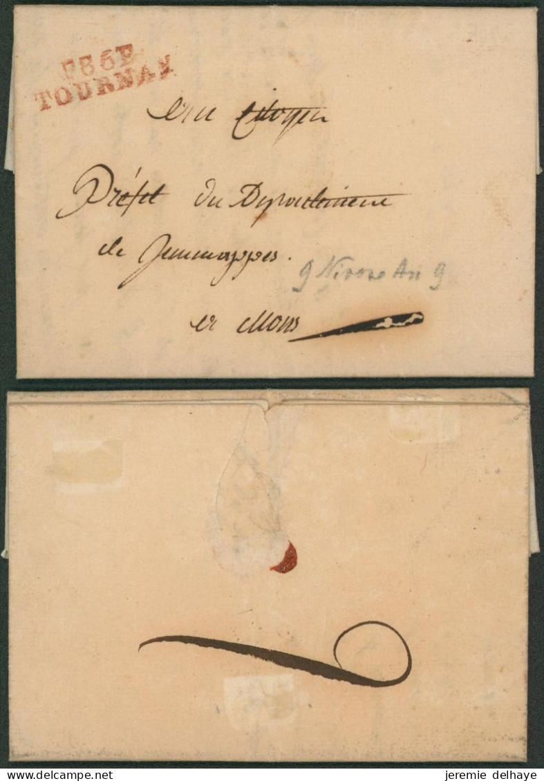 Précurseur - LAC Datée De Esplechin (30 Décembre 1800 ?) + Obl Linéaire Rouge P86P / TOURNAY > Mons - 1621-1713 (Spanish Netherlands)