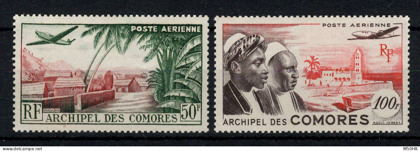 Comores - YV PA 1 & 2 N* (trace) MLH , Cote 11 Euros - Airmail