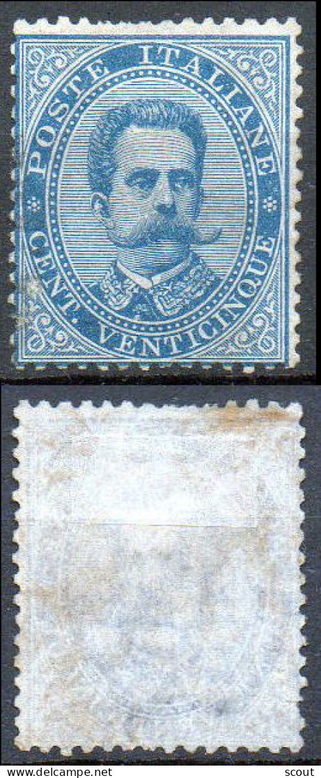 ITALIA REGNO 1879 EFFIGE UMBERTO 1 C. 25 UNIFICATO 40 LINGUELLATO MH * - Mint/hinged