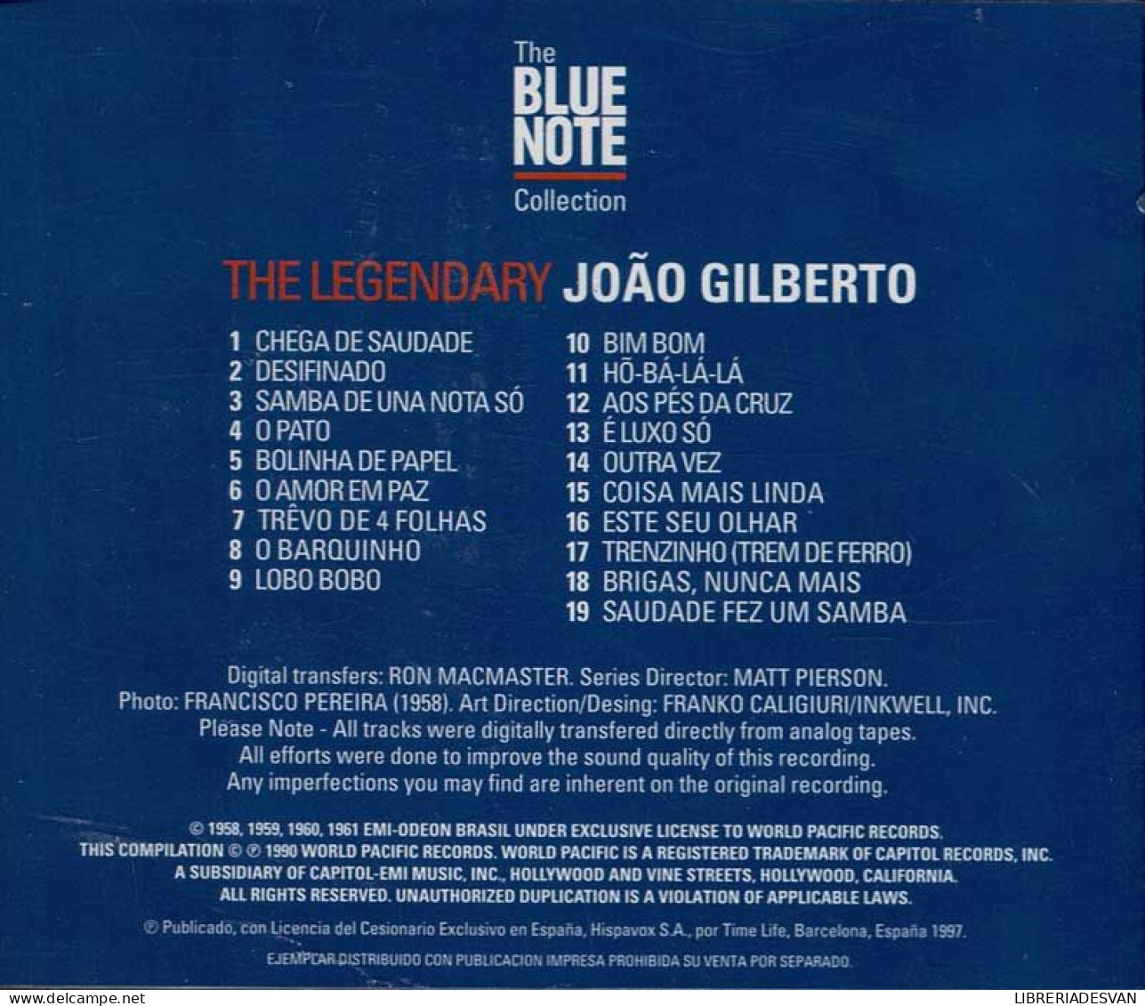 João Gilberto - The Legendary João Gilberto. The Original Bossa Nova Recordings (1958-1961) - Vol 1. CD - World Music
