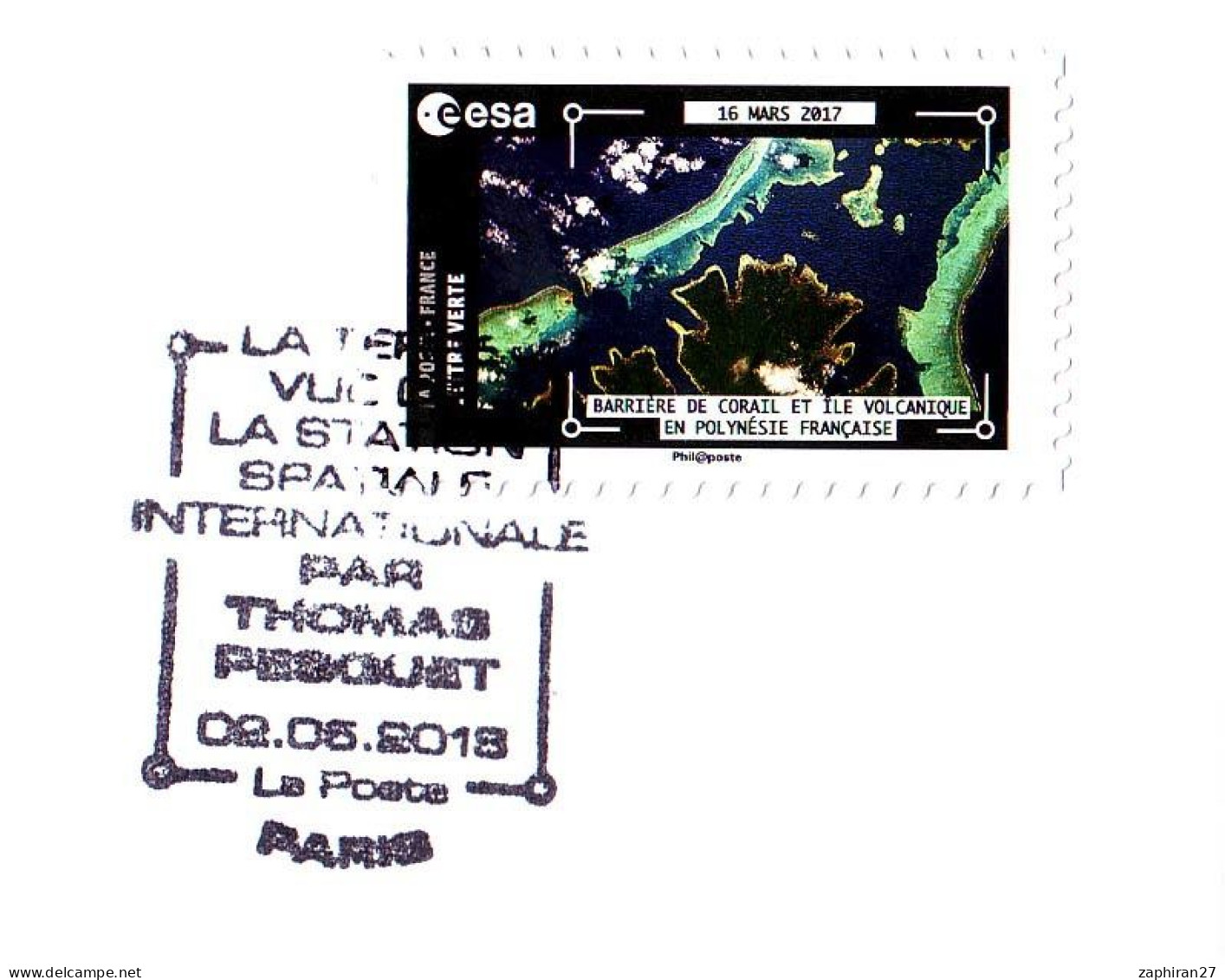 VOLCANS : LA TERRE VUE PAR THOMAS PESQUET / BARRIERE DE CORAIL ILE VOLCANIQUE DE POLYNESIE FRANCAISE (2-5-2018)  #493# - Volcans