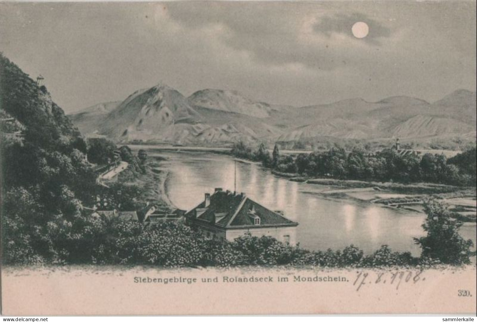 69867 - Remagen-Rolandseck - Mit Siebengebirge Im Mondschein - 1908 - Remagen