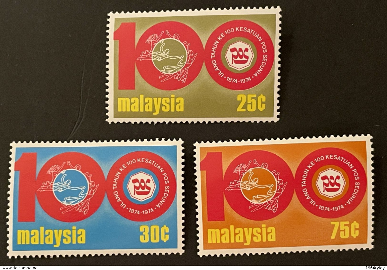 MALAYSIA - MNH** - 1974 Universal Postal Union Centenary  - # 124/126 - Maleisië (1964-...)