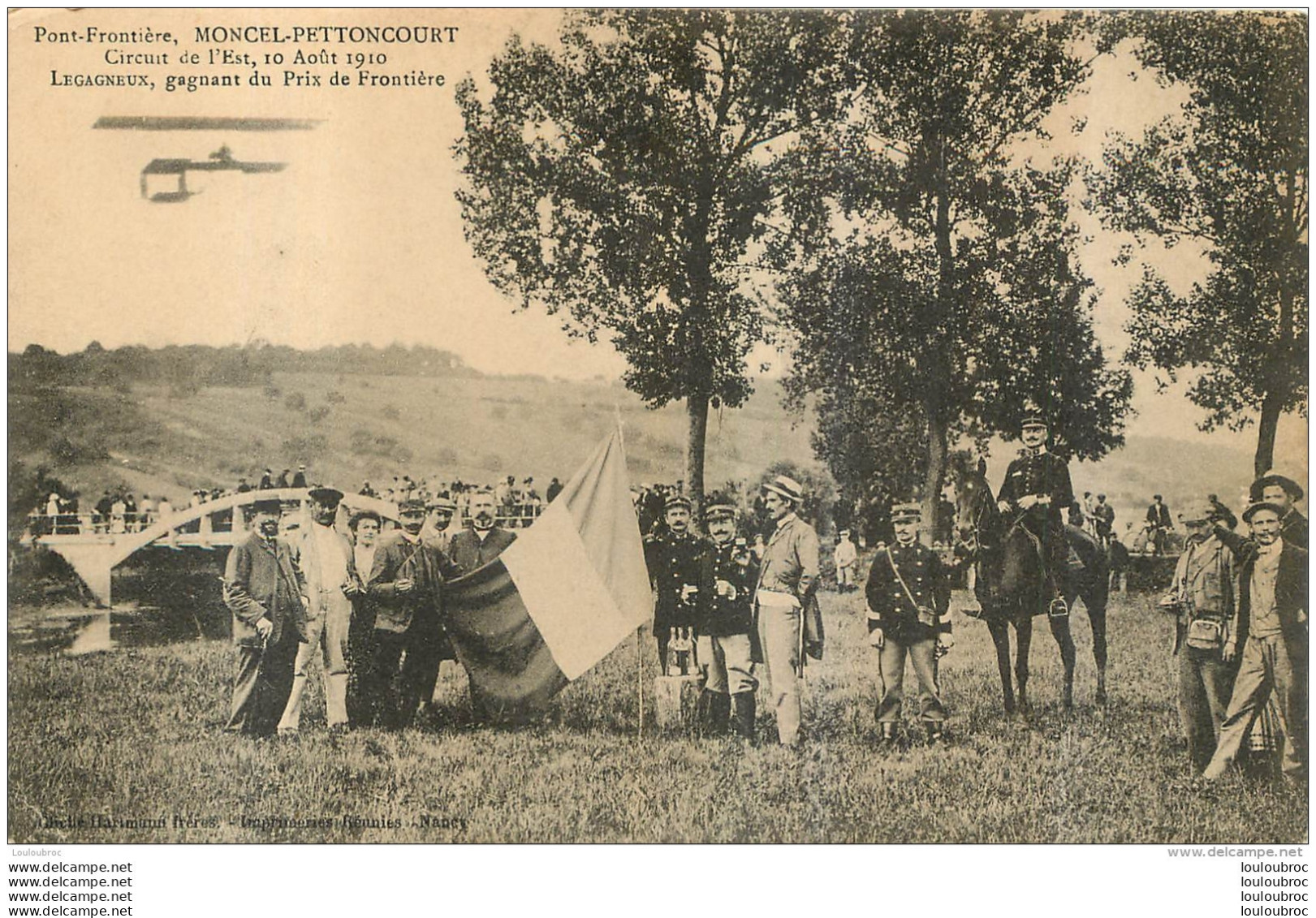 CIRCUIT DE L'EST 10 AOUT 1910 LEGAGNEUX GAGNANT DU PRIX DE LA FRONTIERE MONCEL-PETTONCOURT - Meetings