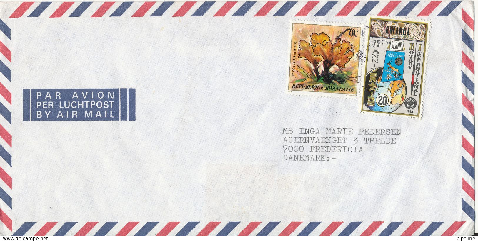 Rwanda Air Mail Cover Sent To Denmark - Altri & Non Classificati