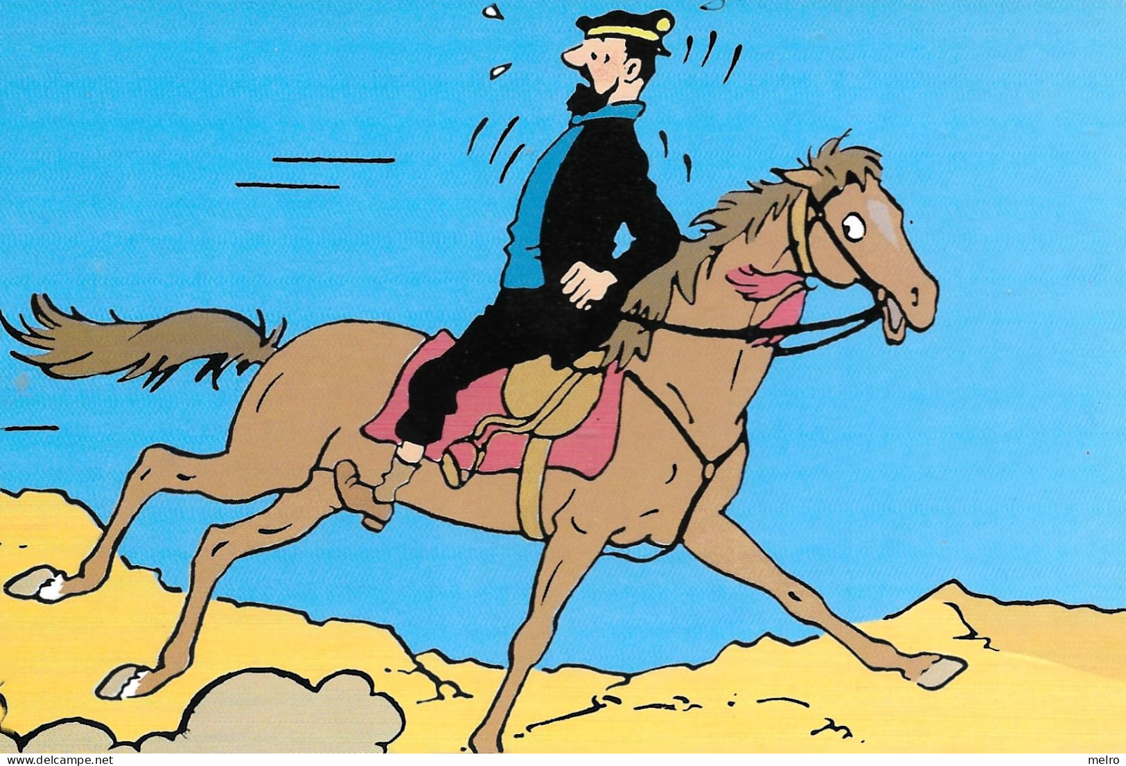 CPSM - BD Bandes Dessinées Capitaine Haddock Cheval Cavalier Hergé - Comics