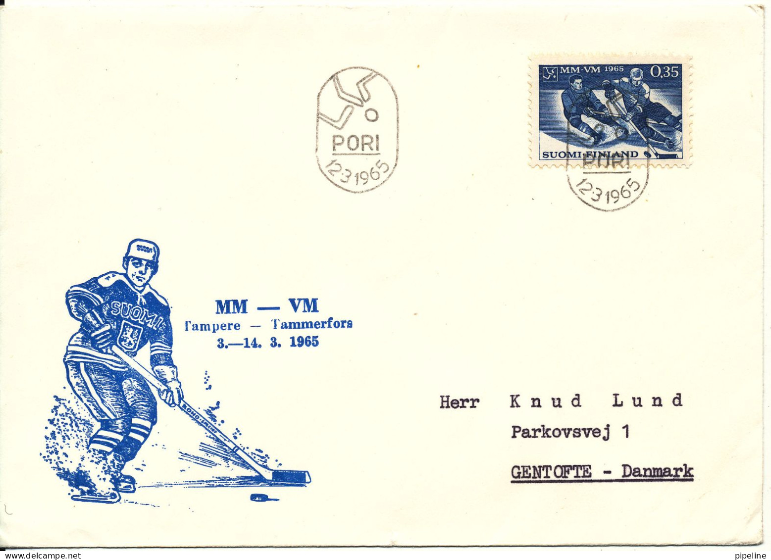 Finland FDC 4-1-1965 World Championships Icehockey 1965 With Cachet - FDC