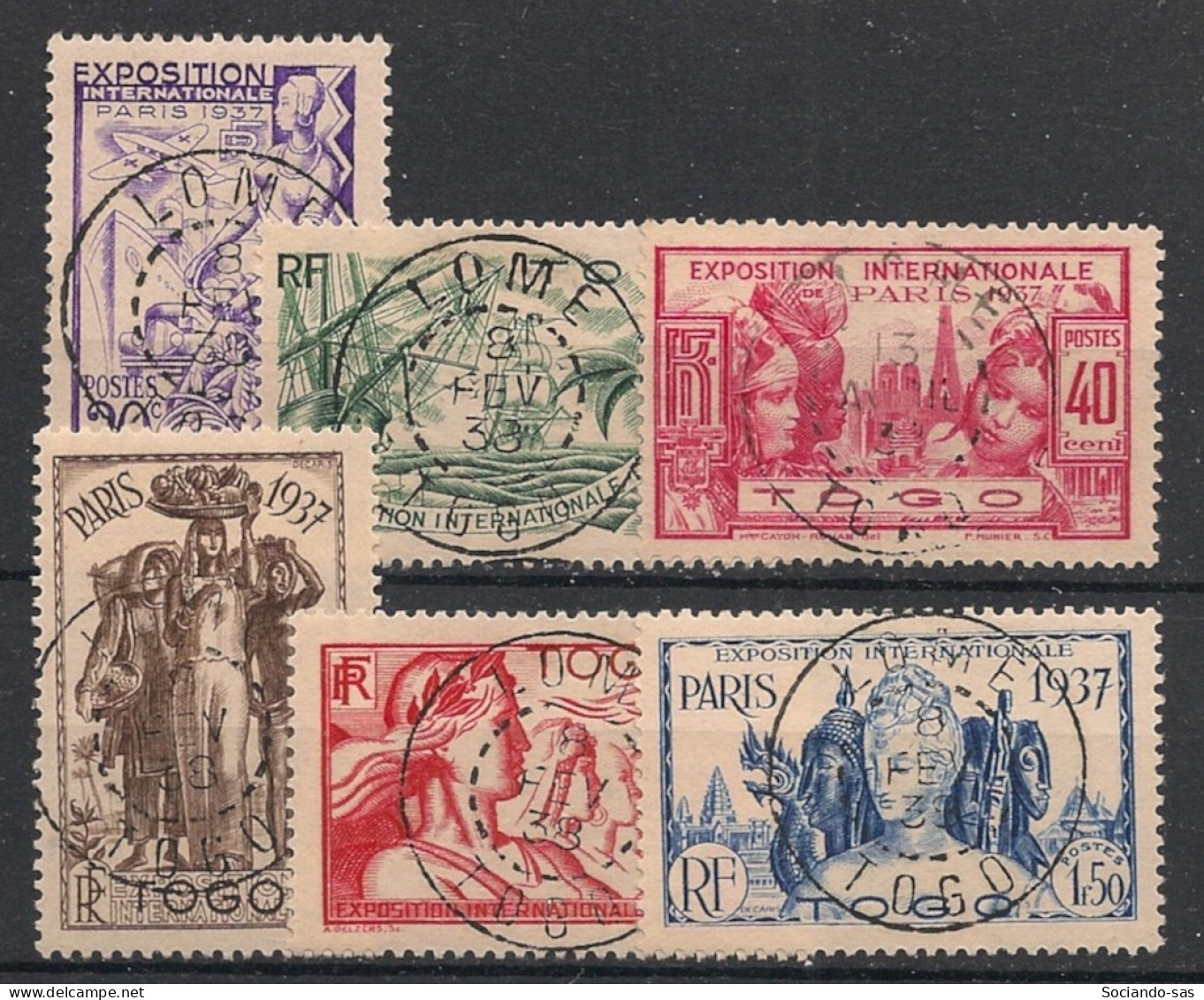 TOGO - 1937 - N°YT. 165 à 170 - Exposition Internationale - Oblitéré / Used - Used Stamps