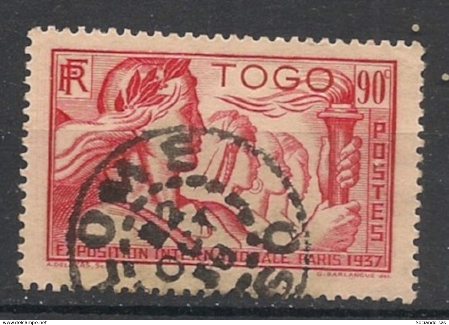 TOGO - 1937 - N°YT. 169 - Exposition Internationale 90c Rouge - Oblitéré / Used - Gebruikt