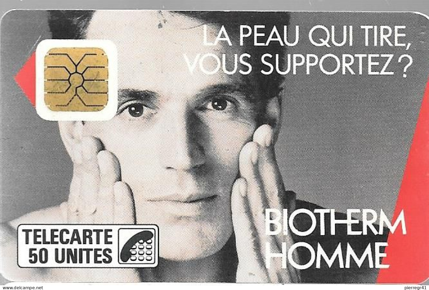 CARTE²°-PUBLIC-1987-F 4-50U-SO1-BIOTHERM ROSEE-V° N° 0308 Inversé-UTILISEE-TB E- - 1987