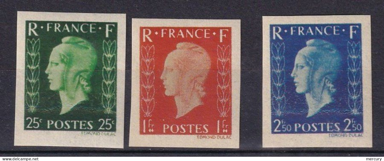 FRANCE - 3 Non émis Non Dentelés FAUX - 1944-45 Marianne Van Dulac