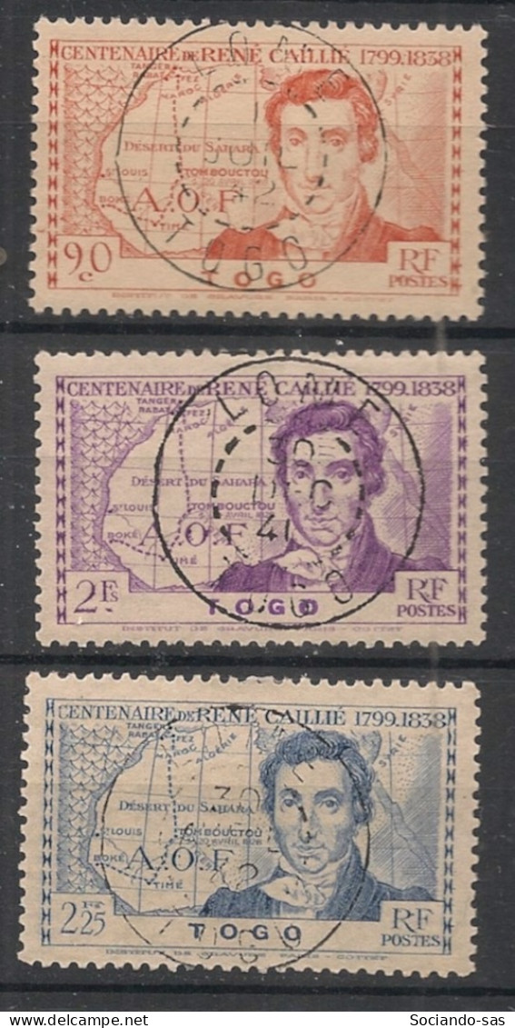 TOGO - 1939 - N°YT. 172 à 174 - René Caillié - Oblitéré / Used - Used Stamps