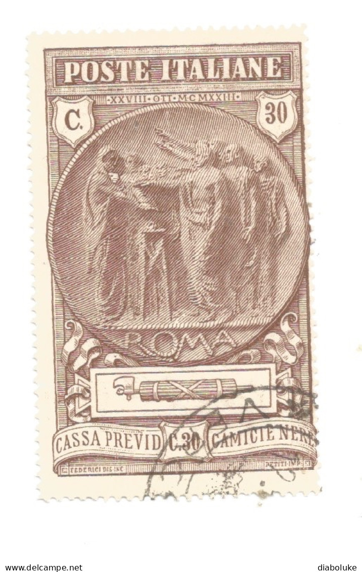 (REGNO D'ITALIA) 1923, CAMICE NERE, 30c+30c - Francobollo Usato, Annullo A Cerchio Da Periziare - Oblitérés