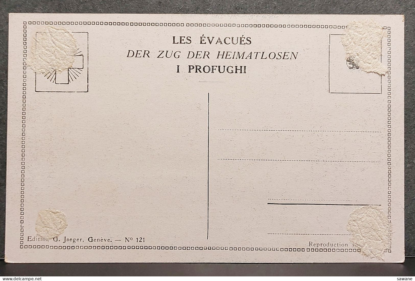 SUISSE , LES EVACUES DER ZUG DER HEIMATLOSEN , PROFUCHI , LOT 430 - Genève