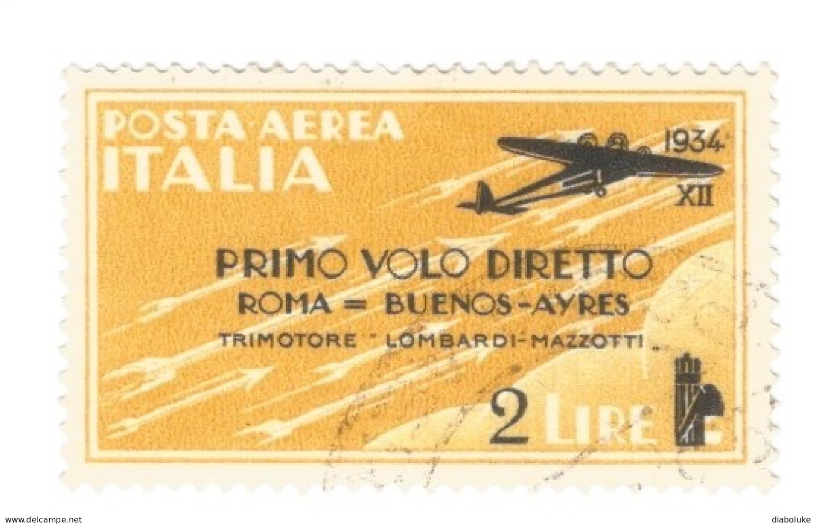 (REGNO D'ITALIA) 1934, 1° VOLO DIRETTO ROMA-BUENOS AIRES - Serie Di 4 Francobolli Usati, Annulli A Cerchio Da Periziare - Luchtpost
