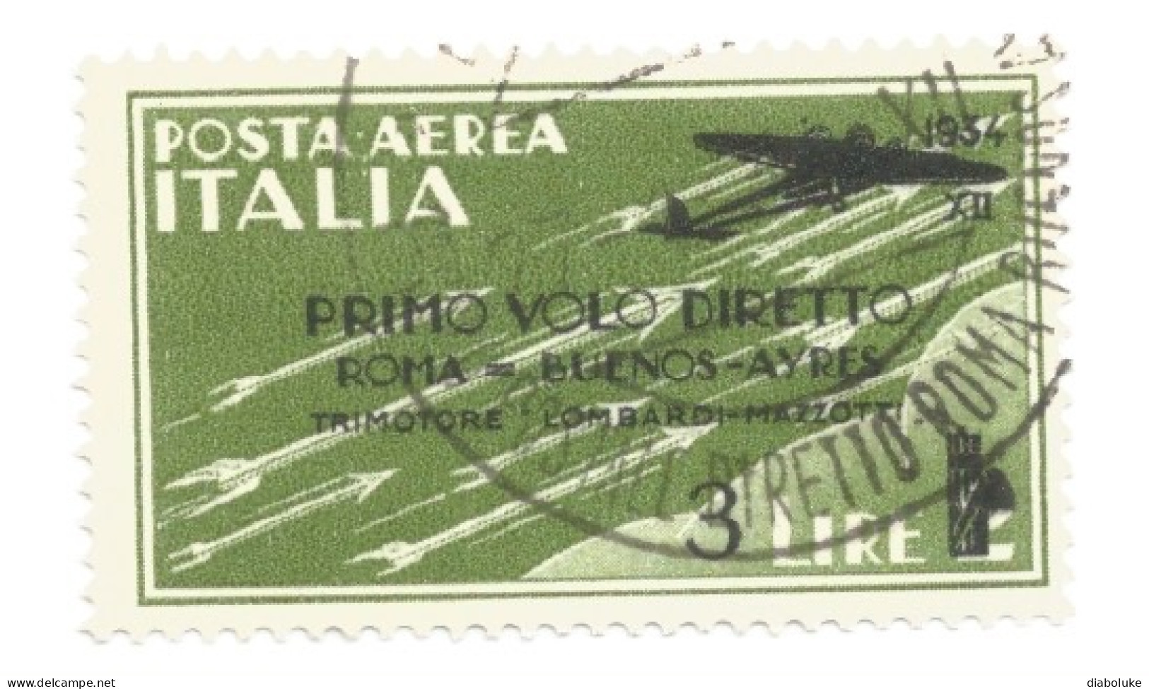 (REGNO D'ITALIA) 1934, 1° VOLO DIRETTO ROMA-BUENOS AIRES - Serie Di 4 Francobolli Usati, Annulli A Cerchio Da Periziare - Correo Aéreo