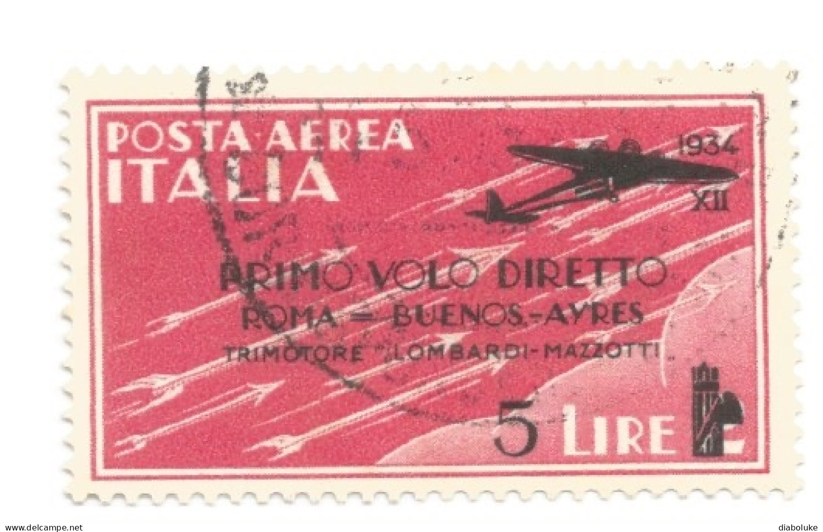 (REGNO D'ITALIA) 1934, 1° VOLO DIRETTO ROMA-BUENOS AIRES - Serie Di 4 Francobolli Usati, Annulli A Cerchio Da Periziare - Luftpost