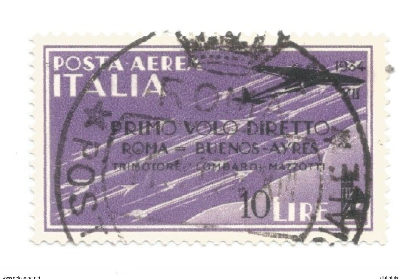 (REGNO D'ITALIA) 1934, 1° VOLO DIRETTO ROMA-BUENOS AIRES - Serie Di 4 Francobolli Usati, Annulli A Cerchio Da Periziare - Luftpost