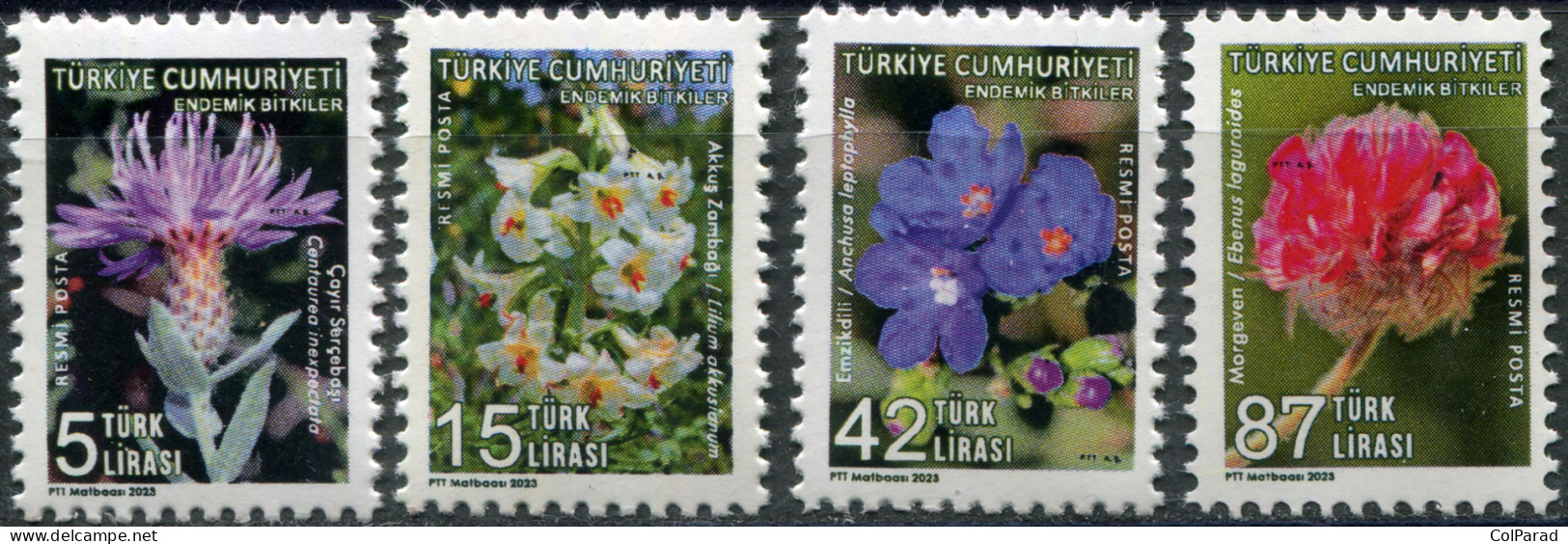 TURKEY - 2023 - SET OF 4 STAMPS MNH ** - Endemic Plants - Unused Stamps